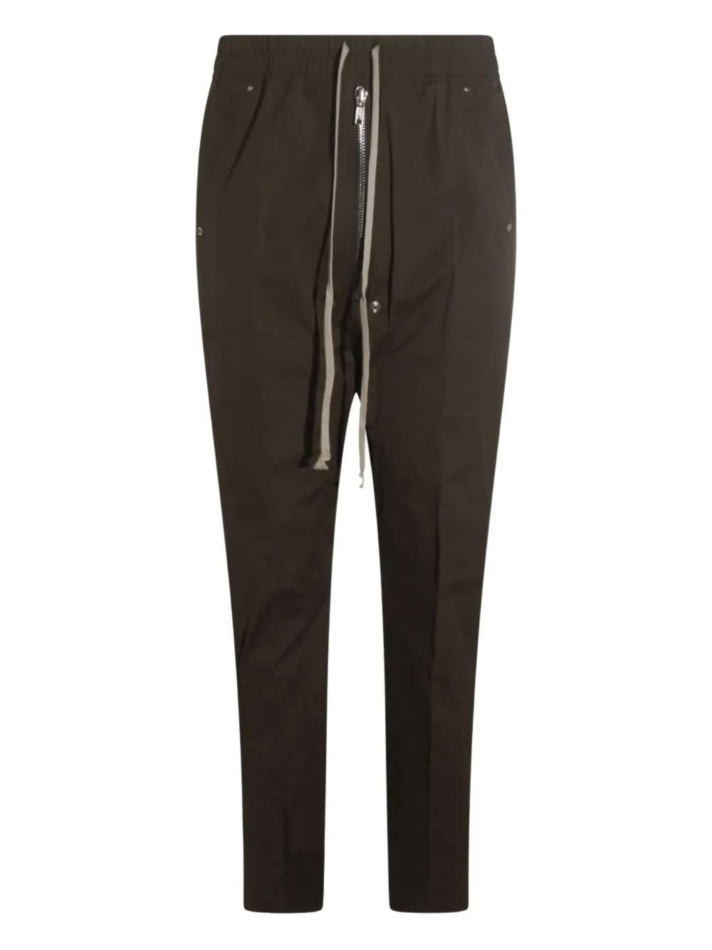 Rick Owens Broek met verlaagd kruis trekkoord en ritssluiting Bruin