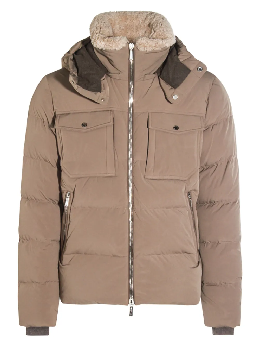 Moorer padded hooded coat | Neutrals | Image 1