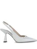 Jimmy Choo 85mm pearl-embellished slingback pumps - LATTE/BLACK