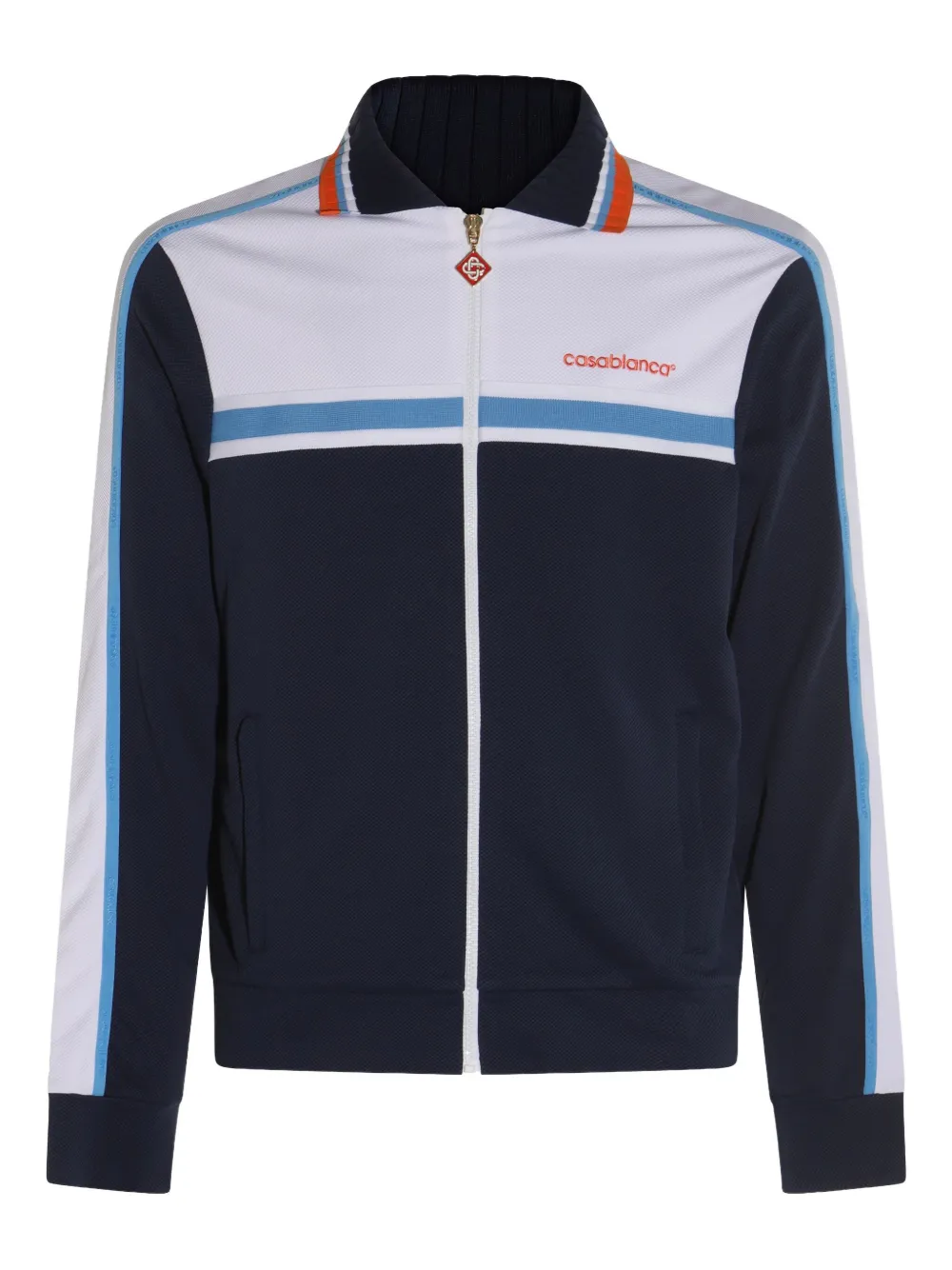 panelled zip-up jacket