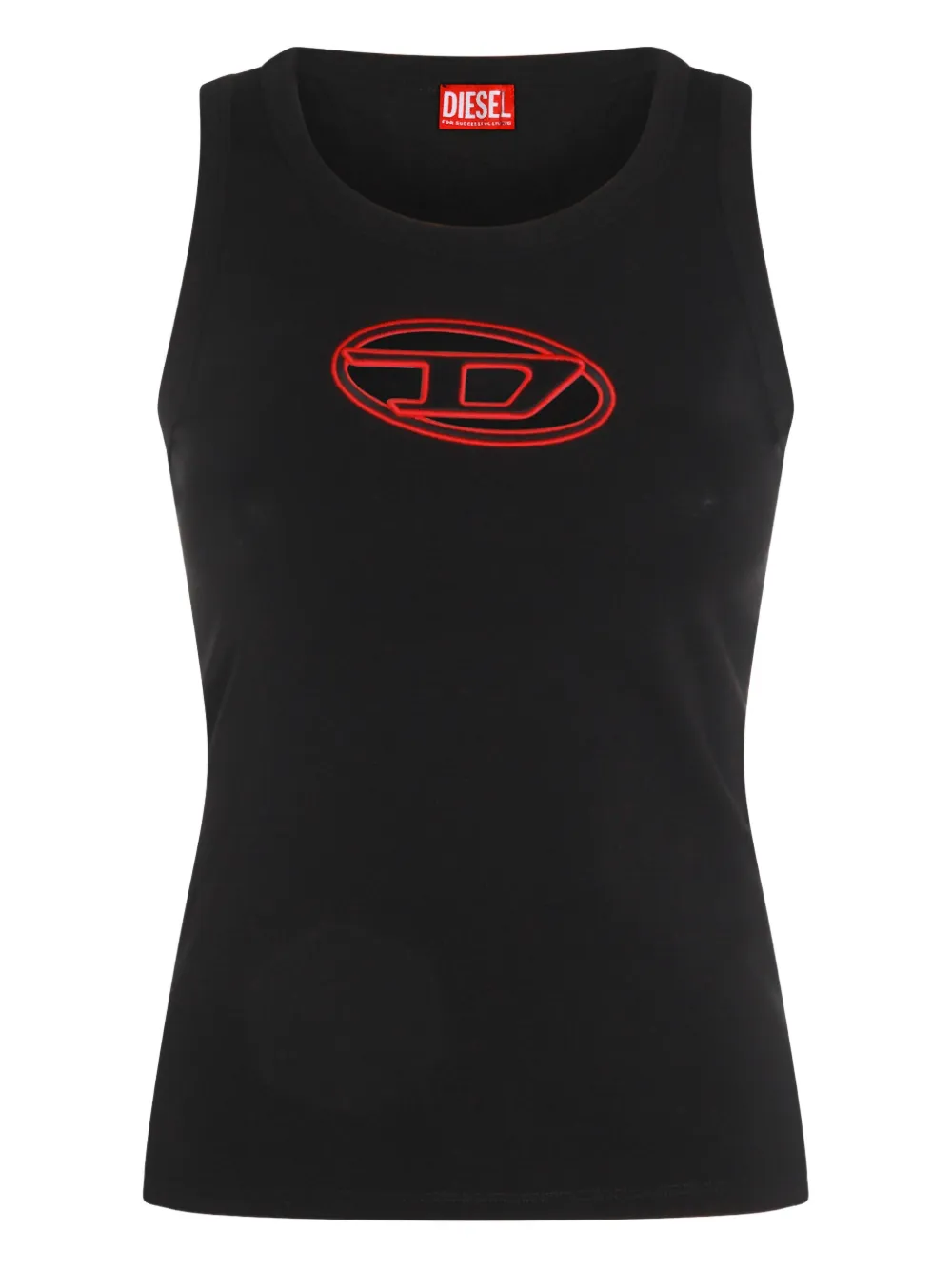 Diesel Mouwloze tanktop met geborduurd logo Zwart