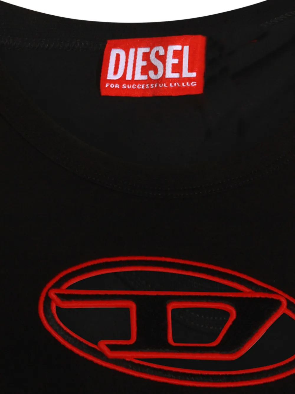Diesel Mouwloze tanktop met geborduurd logo Zwart