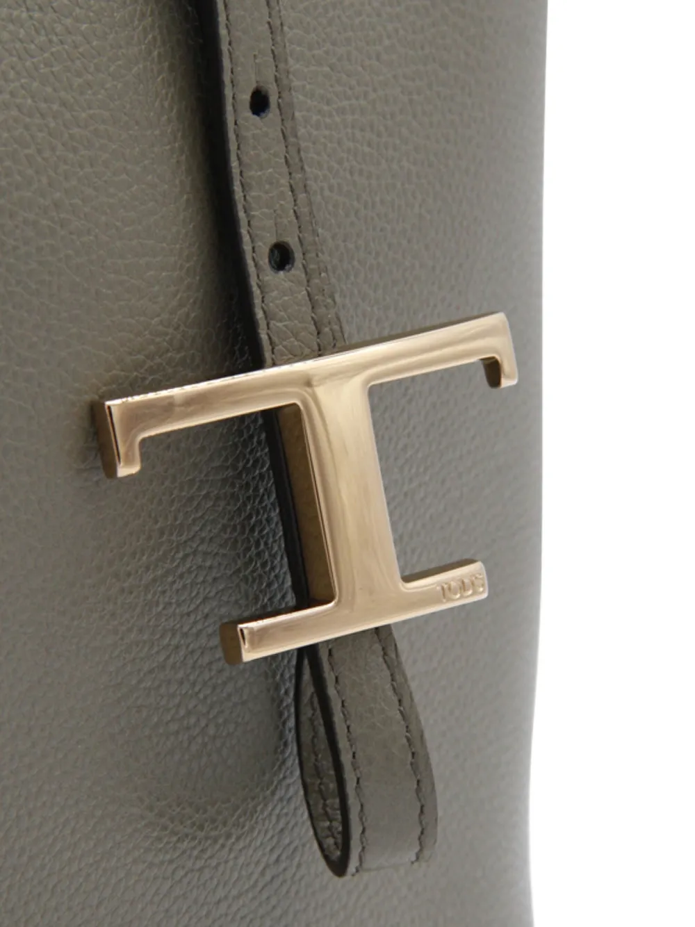 Tod's T-buckle Leather Shoulder Bag In Gray