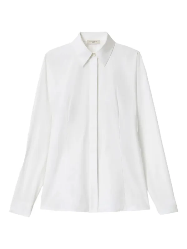 Lafayette 148 Bridgehampton Poplin Shirt in White