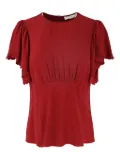 Ulla Johnson flutter-sleeves scalloped blouse - Red