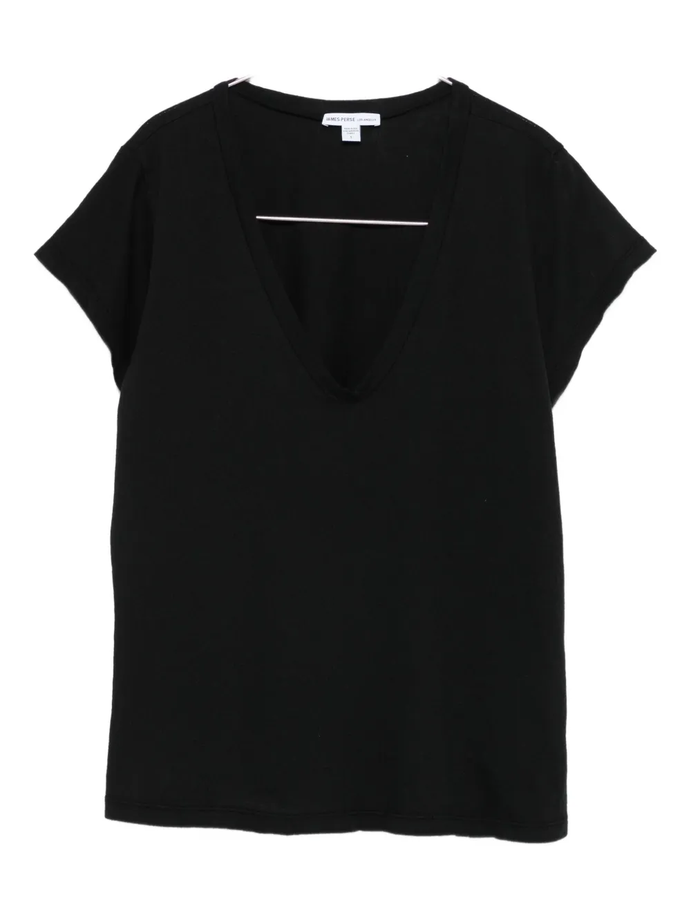 James Perse V-neck raw-edge T-shirt Zwart