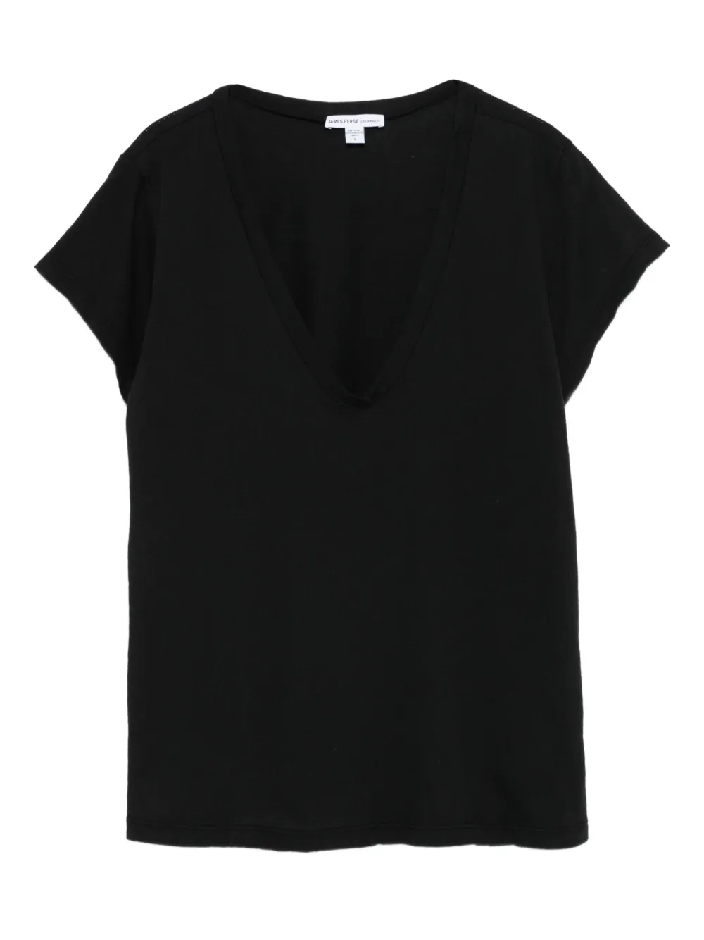 James Perse T-shirt met gerafelde afwerking en V-hals Zwart