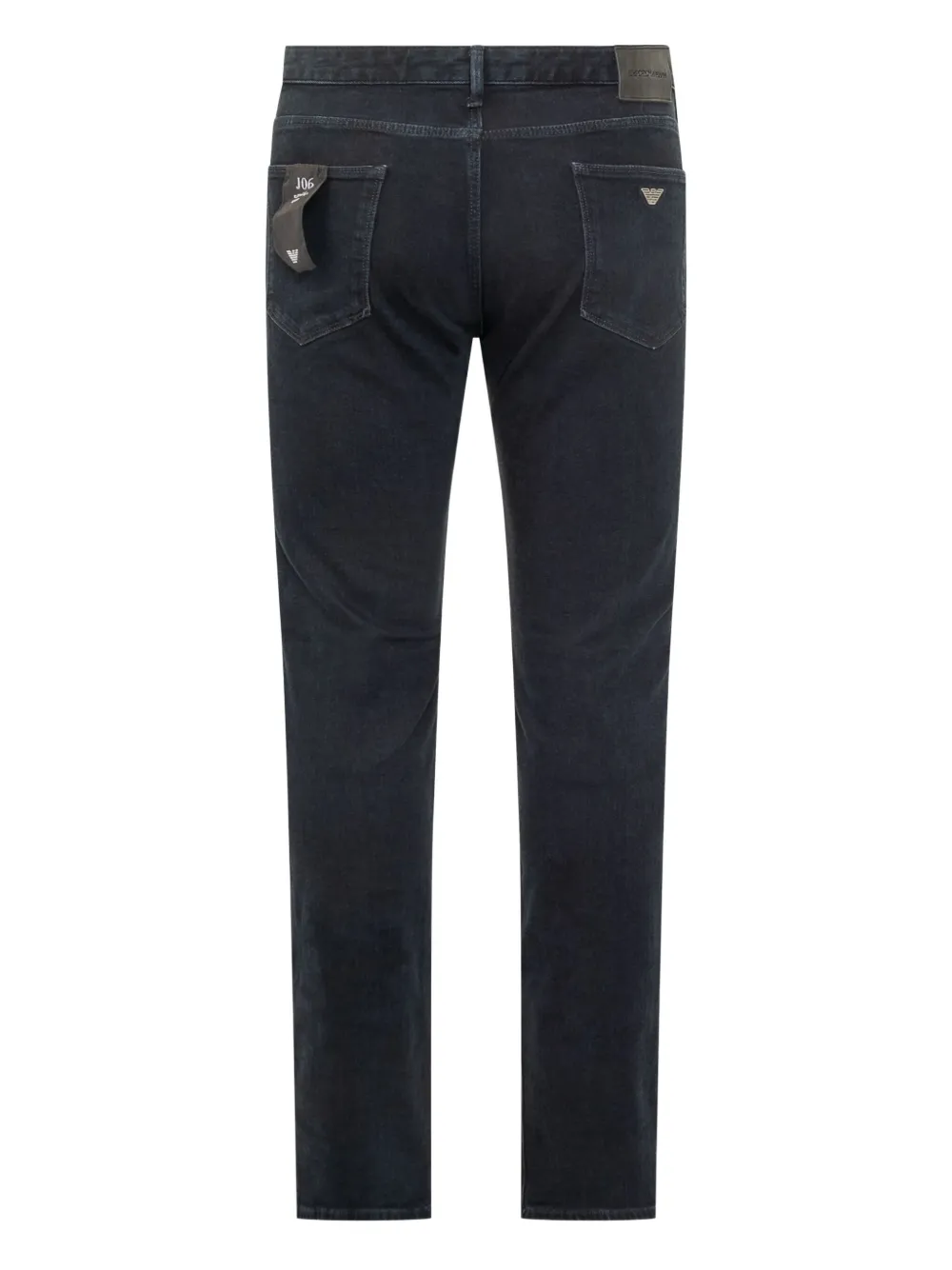 Emporio Armani five-pocket logo-plaque jeans - Blauw