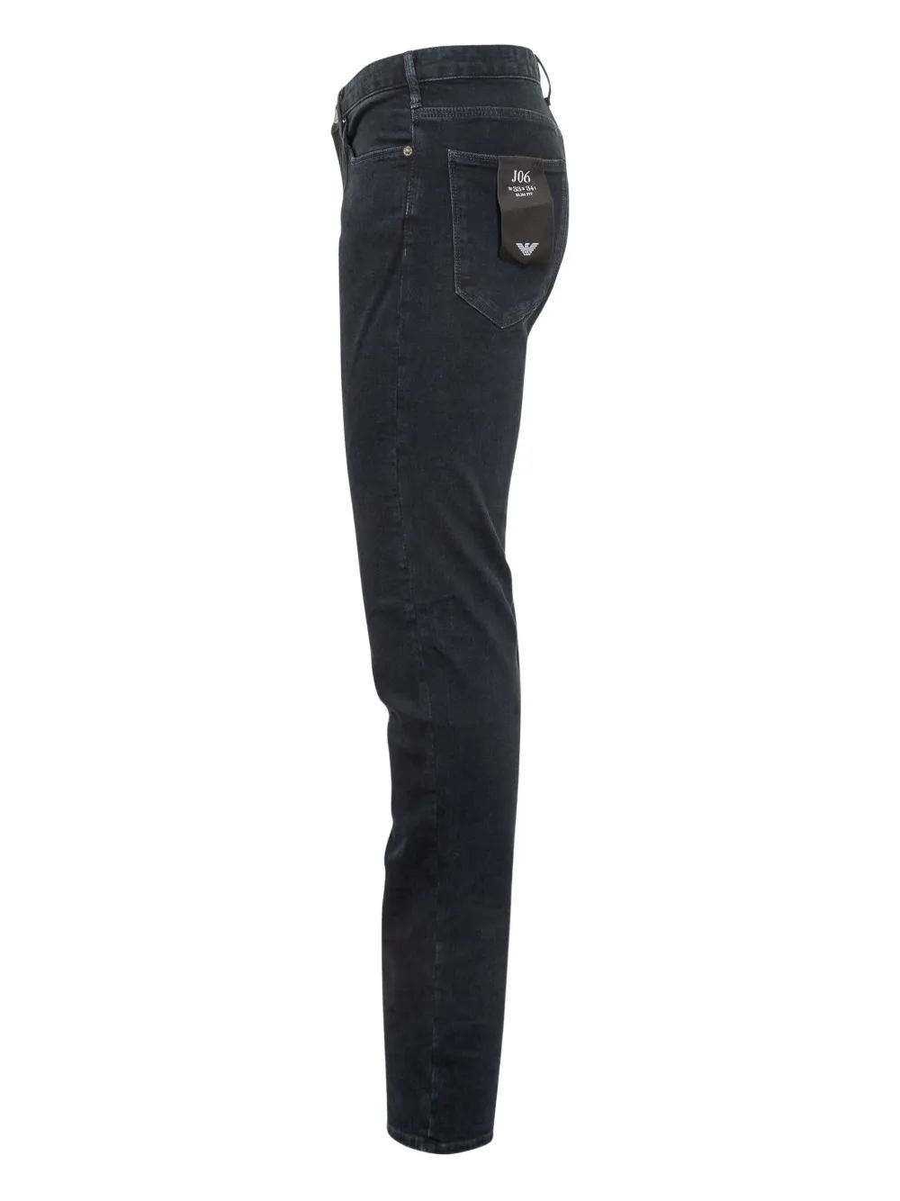 Emporio Armani five-pocket logo-plaque jeans Blauw