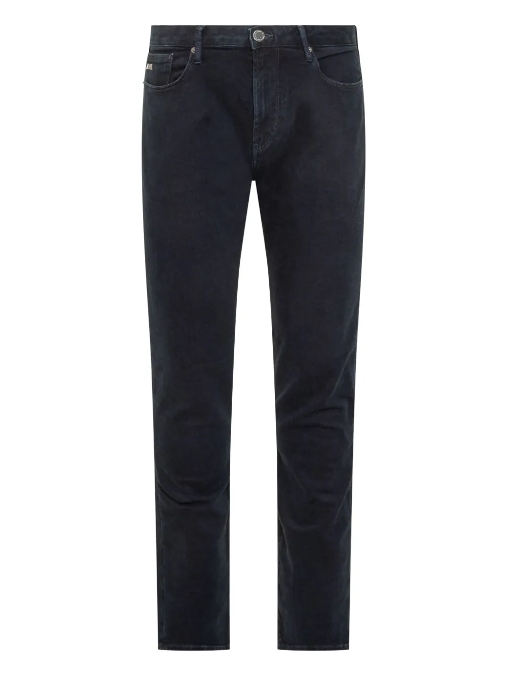 Emporio Armani five-pocket logo-plaque jeans Blauw