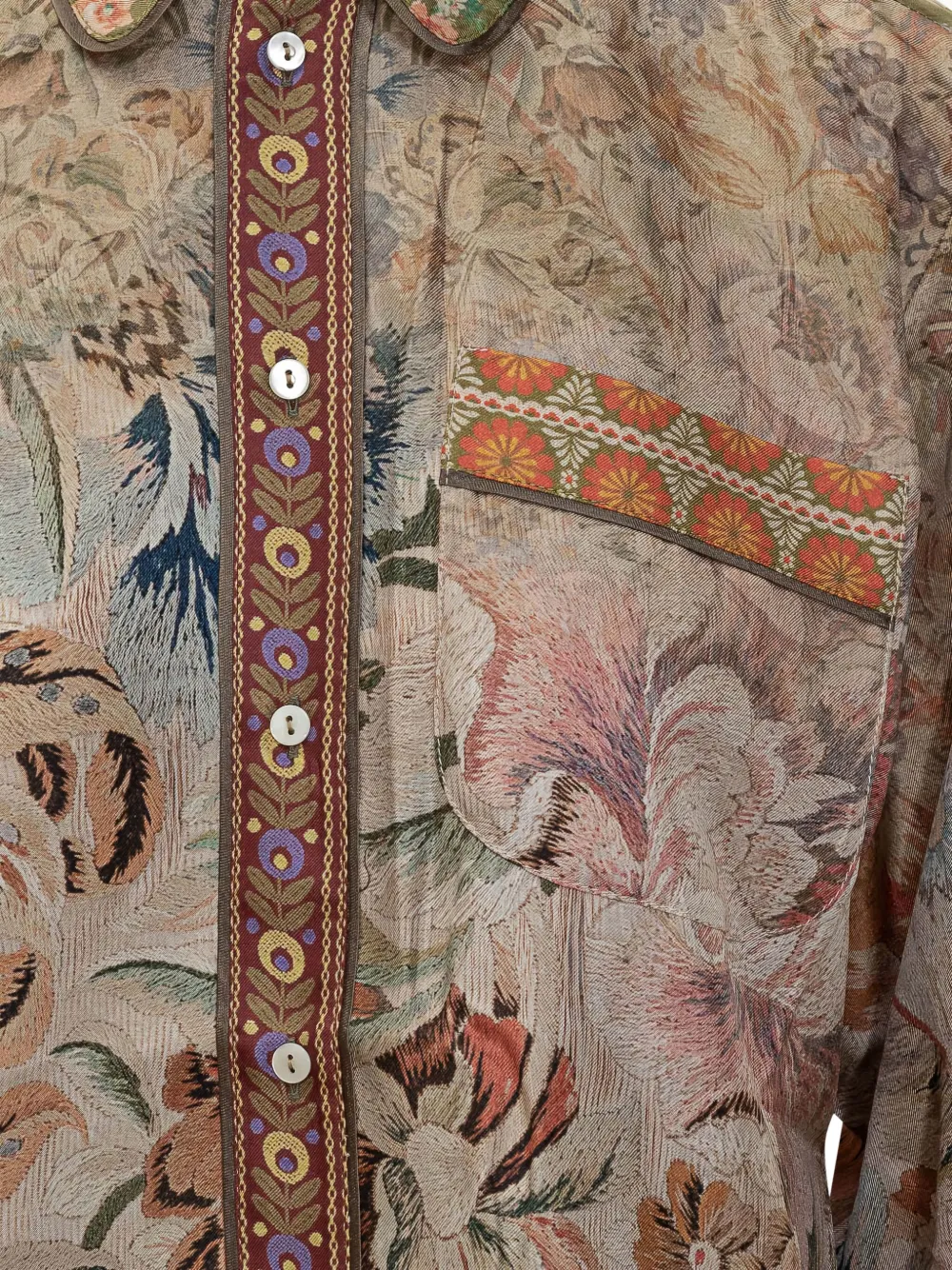 Pierre-Louis Mascia Blouse met geborduurde bloemen Beige