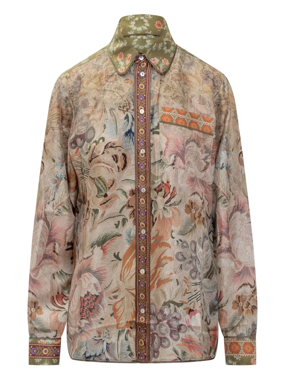 Pierre-Louis Mascia floral-embroidered shirt | Neutrals | Image 1