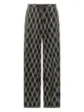 Pierre-Louis Mascia diamond-pattern drawstring trousers - Black