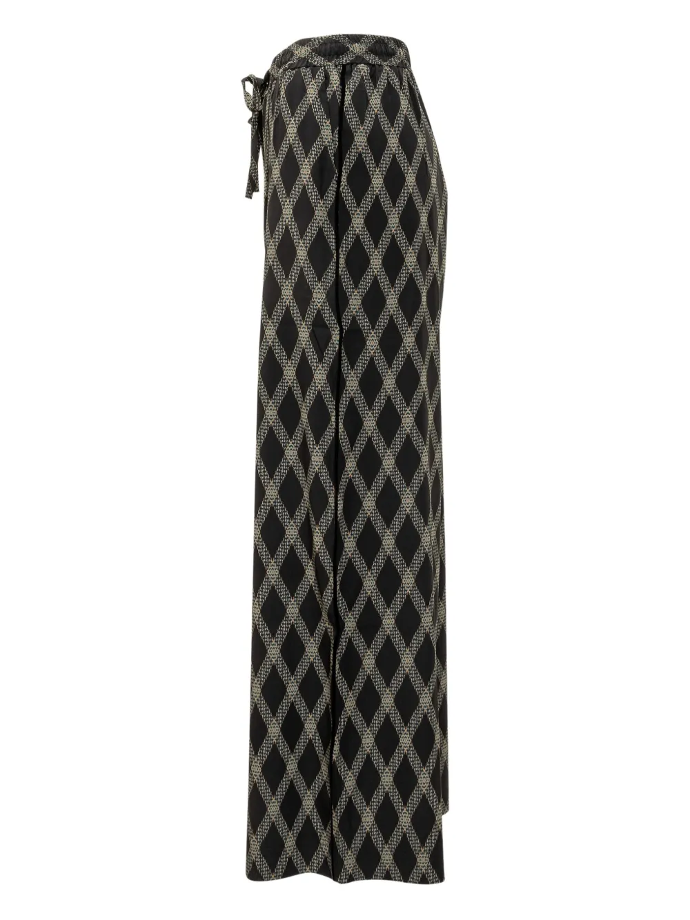 Pierre-Louis Mascia diamond-pattern drawstring trousers - Zwart
