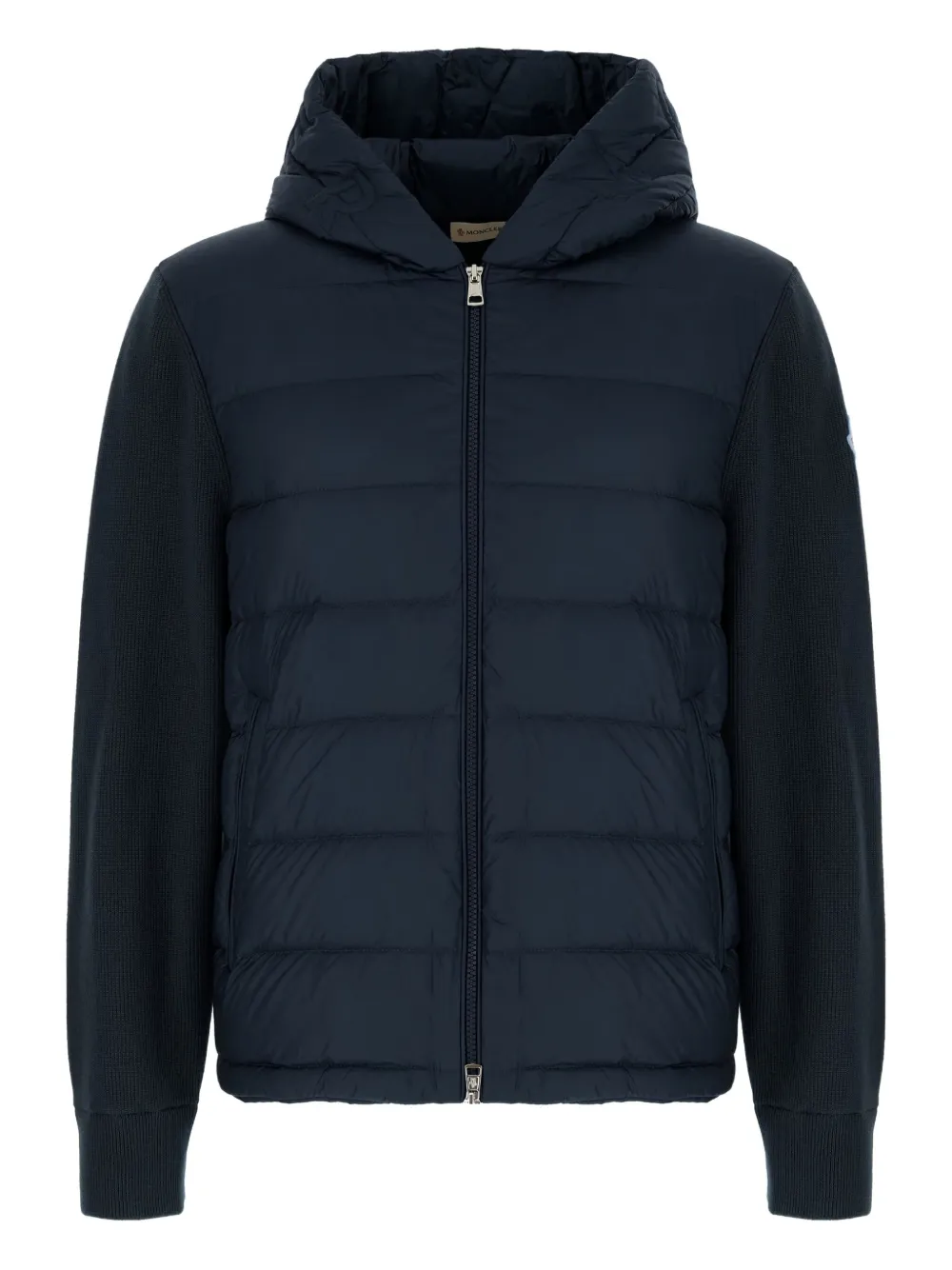 Moncler hooded quilted jacket Blauw