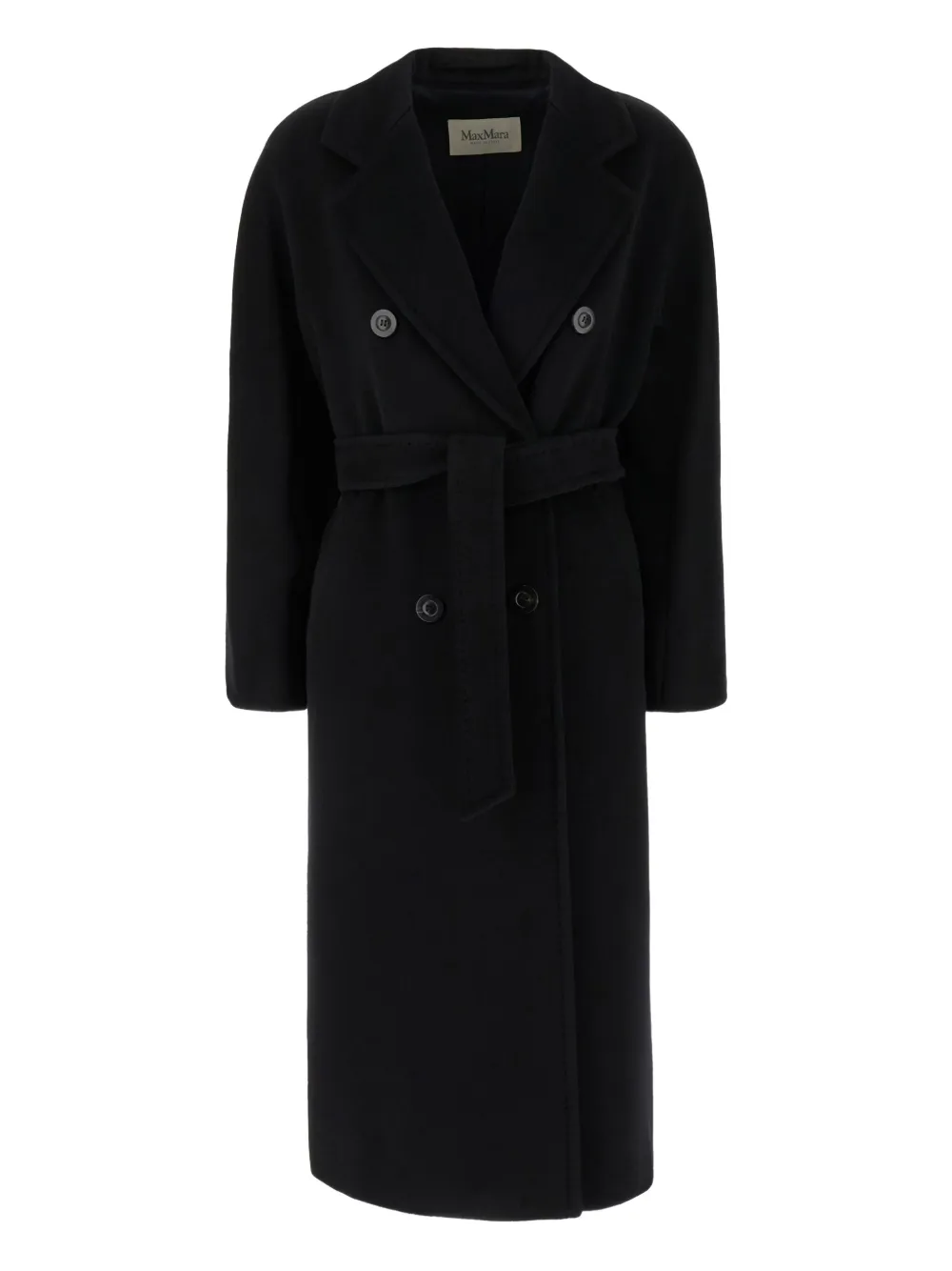 Max Mara double-breasted belted coat Zwart