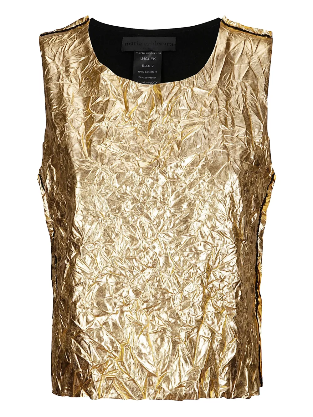 Maria Calderara metallic-effect crumpled top | Gold | Image 1