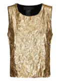 Maria Calderara metallic-effect crumpled top - Gold