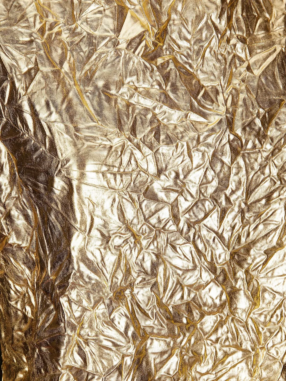 Maria Calderara Metallic-effect Crumpled Top In Gold