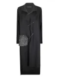 Maria Calderara safety-pin embellished coat - Black