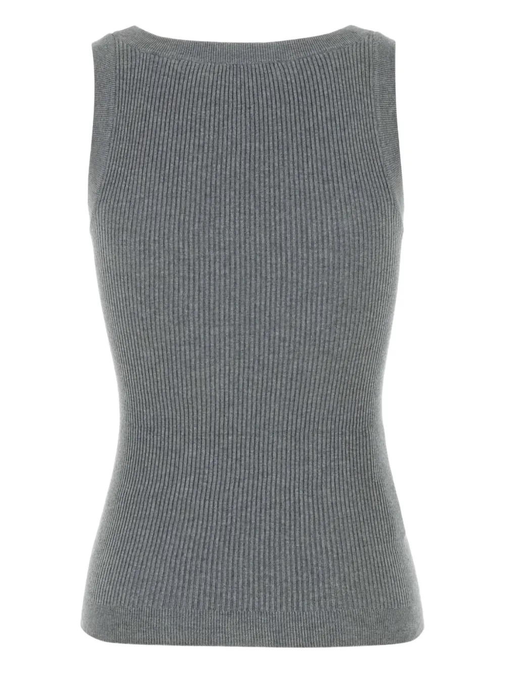 Miu Geribbelde tanktop Grijs