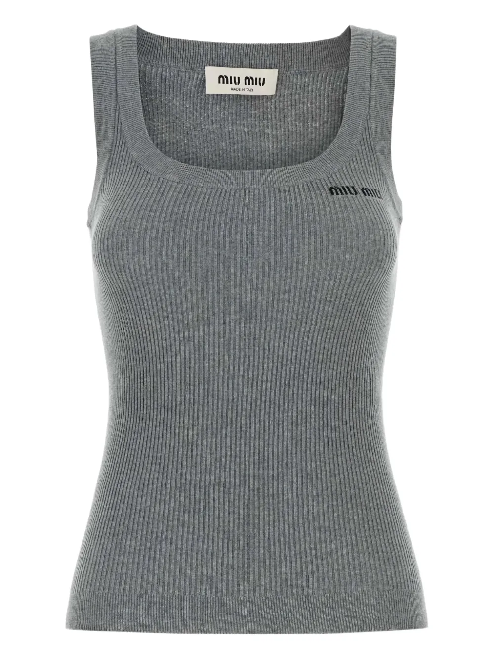 Miu Geribbelde tanktop Grijs