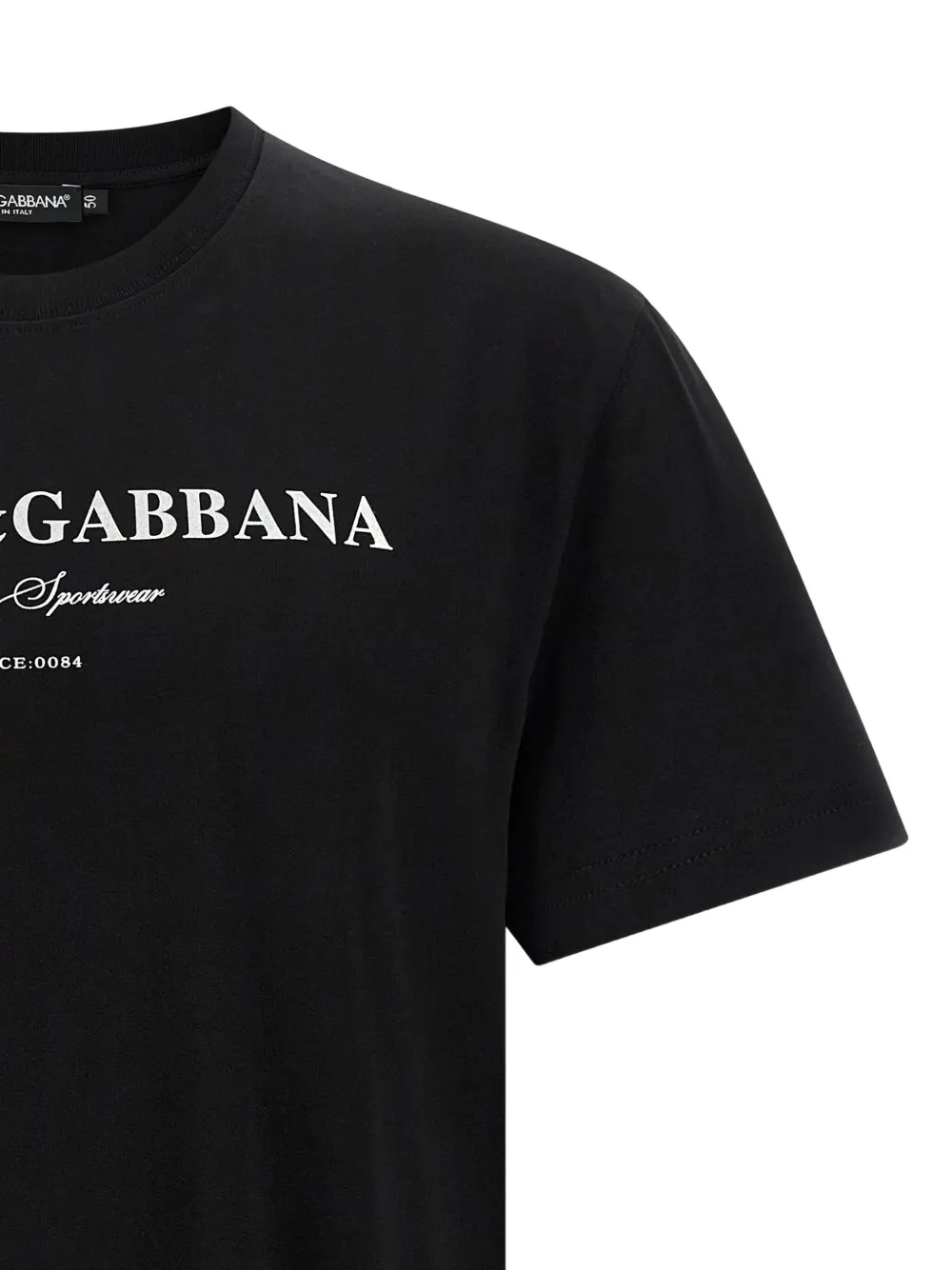 Dolce & Gabbana T-shirt met ronde hals en logoprint Zwart