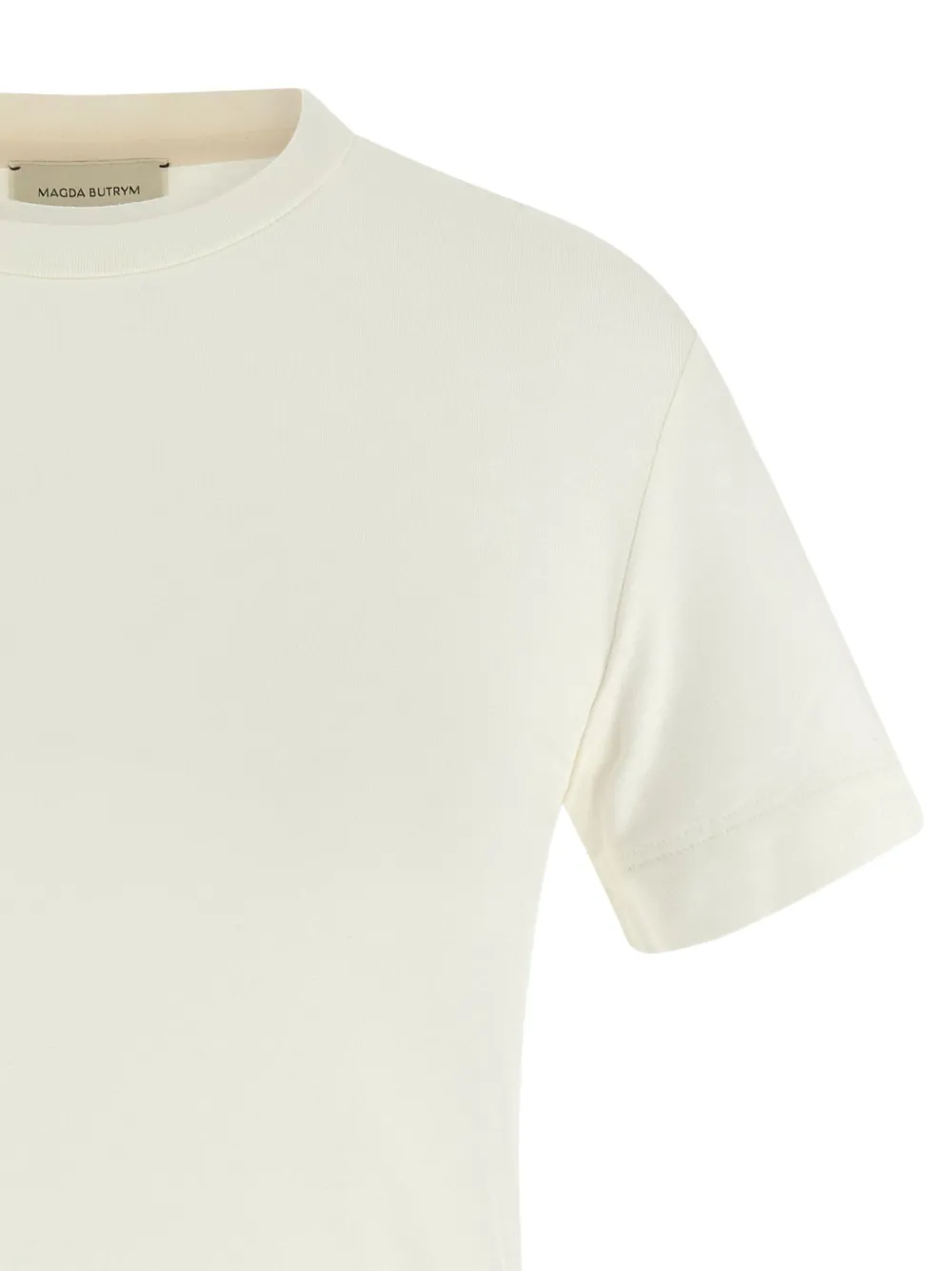Magda Butrym T-shirt met gehaakte afwerking en ronde hals Wit