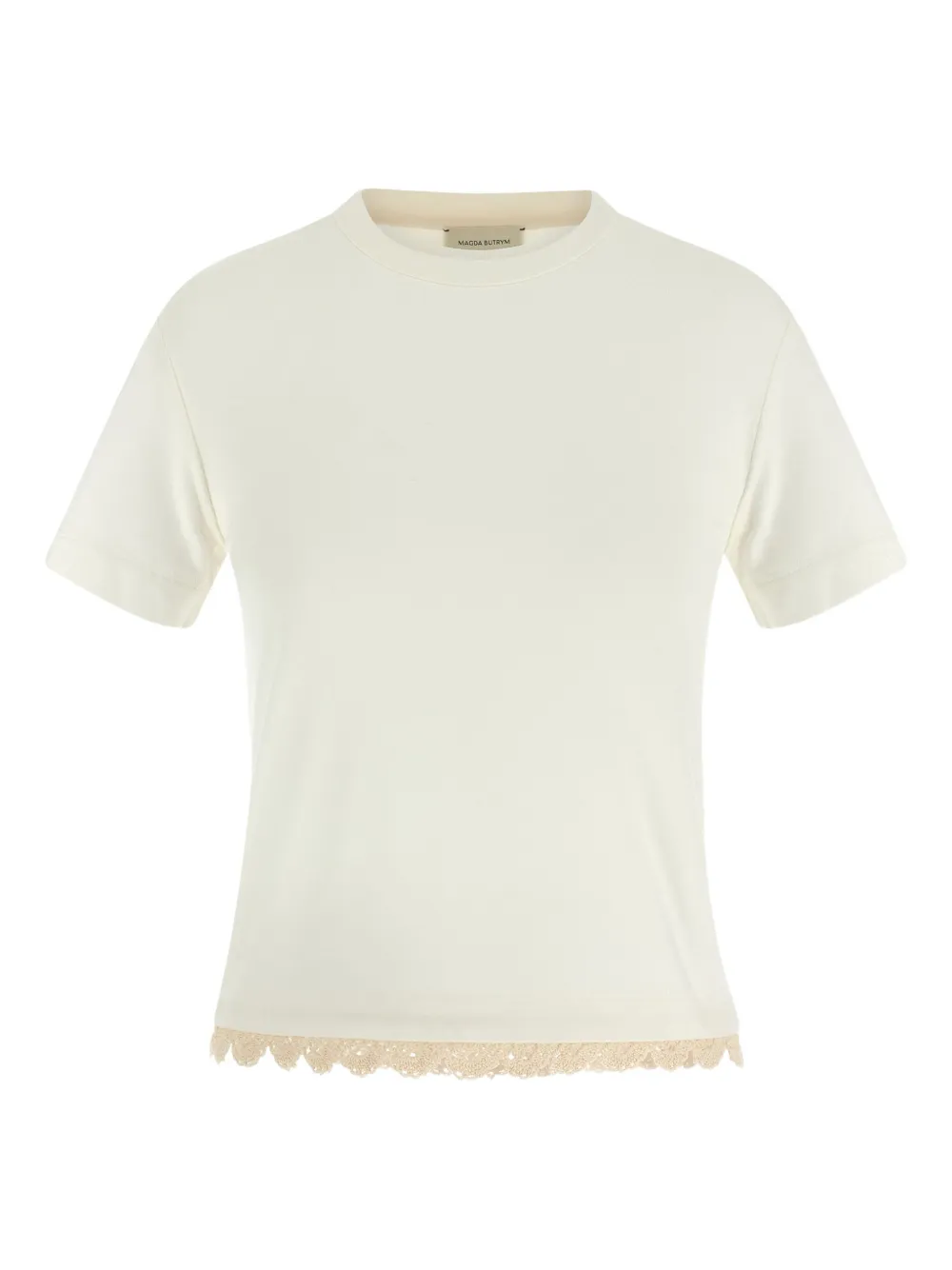 crochet-hem crew-neck T-shirt