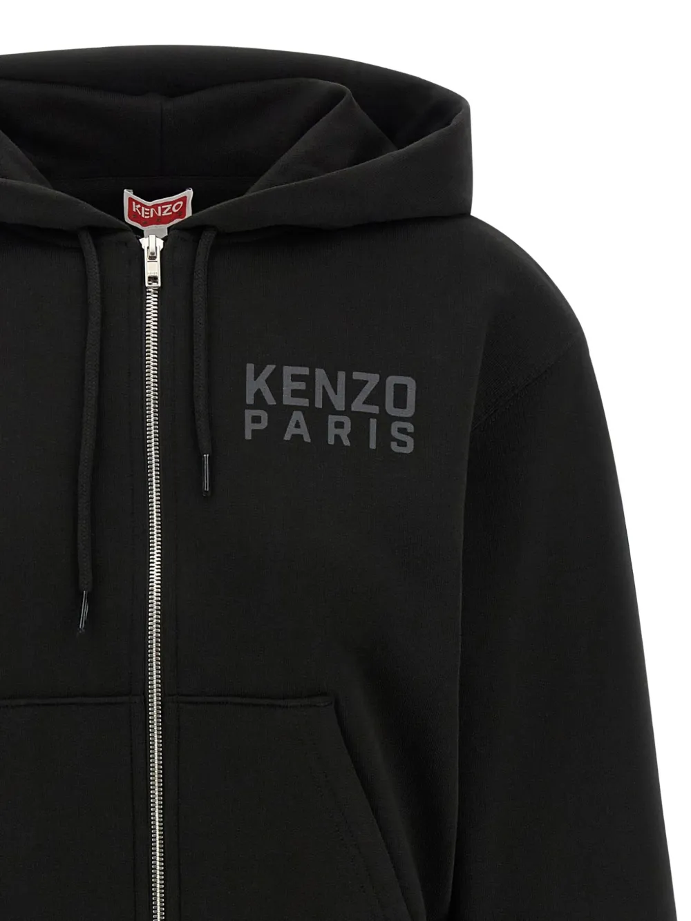 Kenzo Happy Tiger hoodie met rits Zwart
