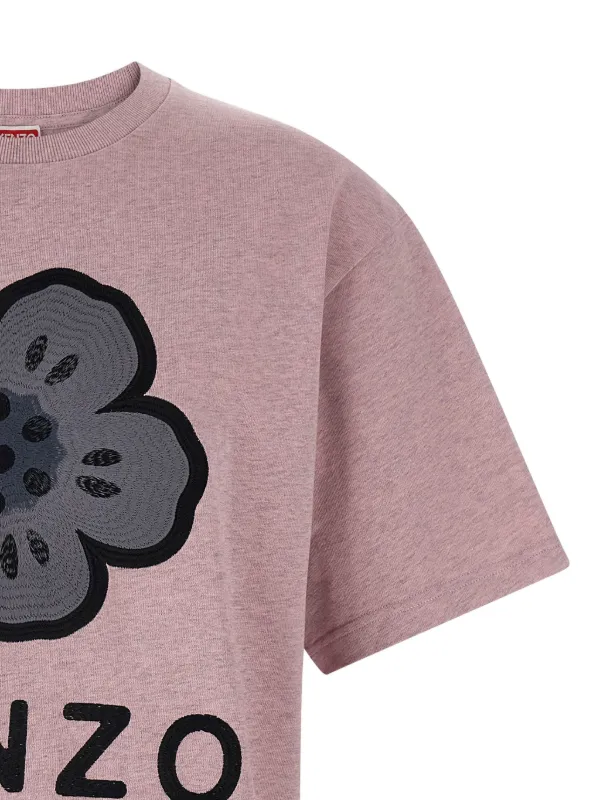 Kenzo flower-embroidered T-shirt | Pink | FARFETCH