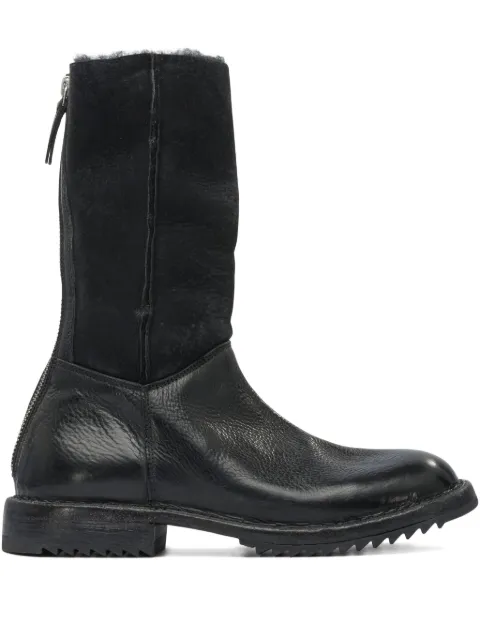 Moma zip-detail shearling-trim boots