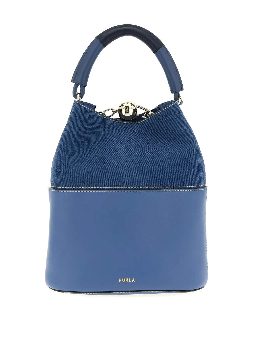 Furla Sphere S Detachable Strap Bucket Bag In Blue