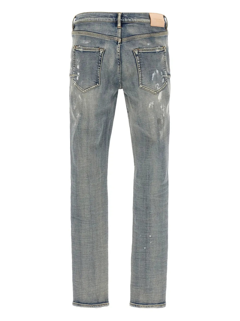 Purple Brand paint-splatter distressed jeans Blauw