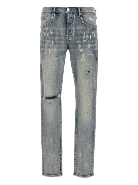 Purple Brand paint-splatter distressed jeans