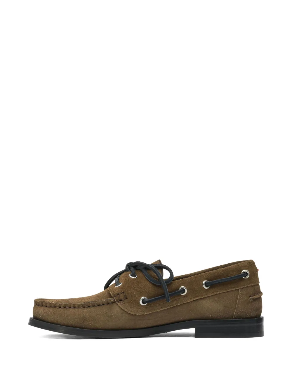 Aeyde Harris suede leather lace-up loafers Brown