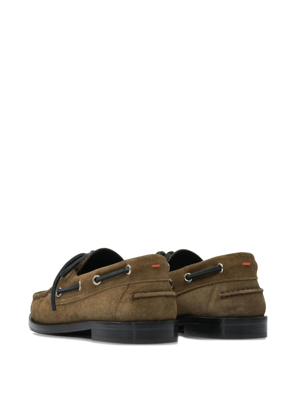 Aeyde Harris suede leather lace-up loafers Brown