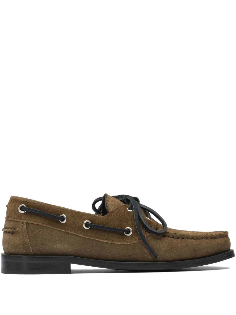 Aeyde Harris suede leather lace-up loafers Brown