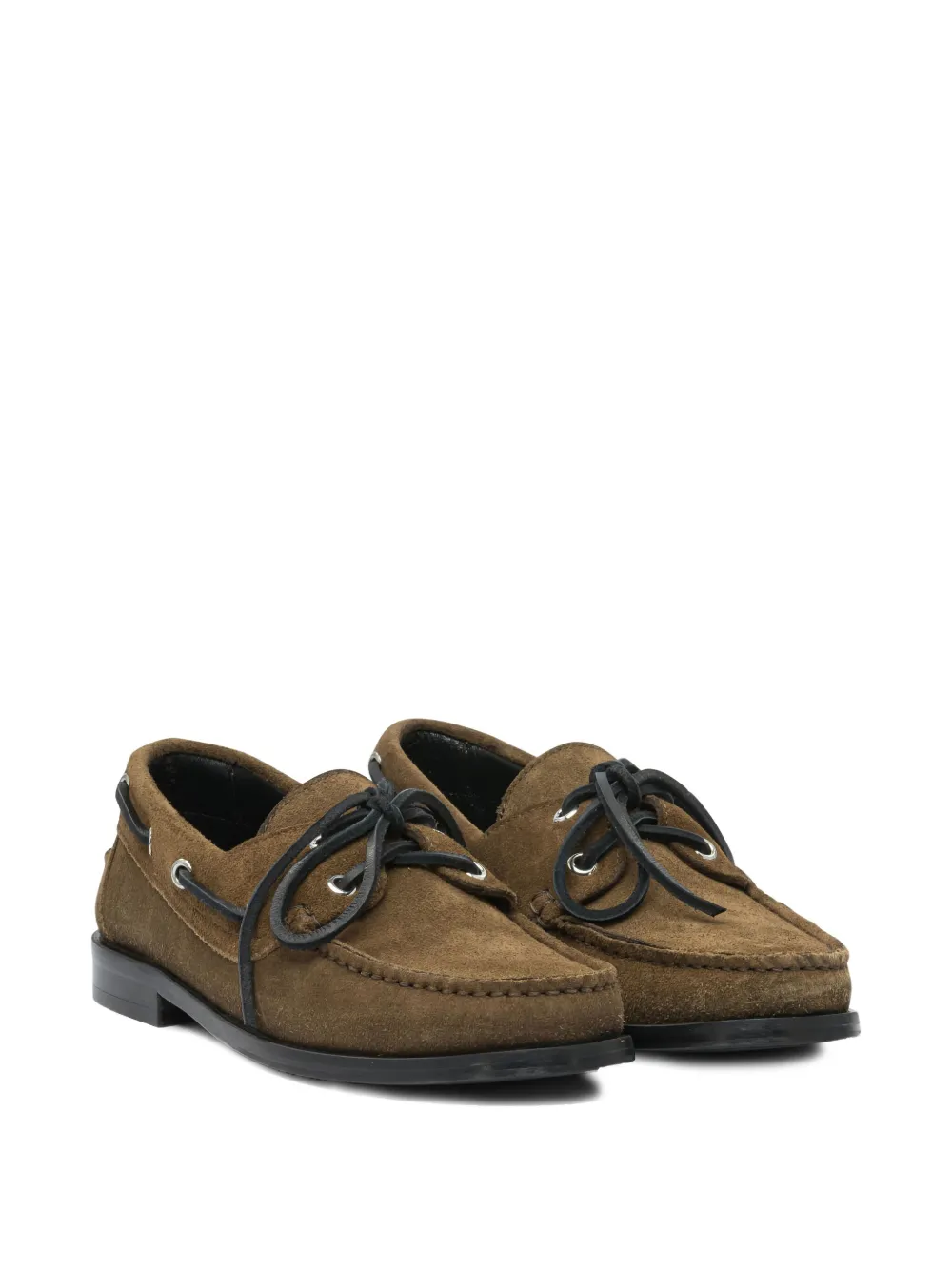 Aeyde Harris suede leather lace-up loafers - Bruin