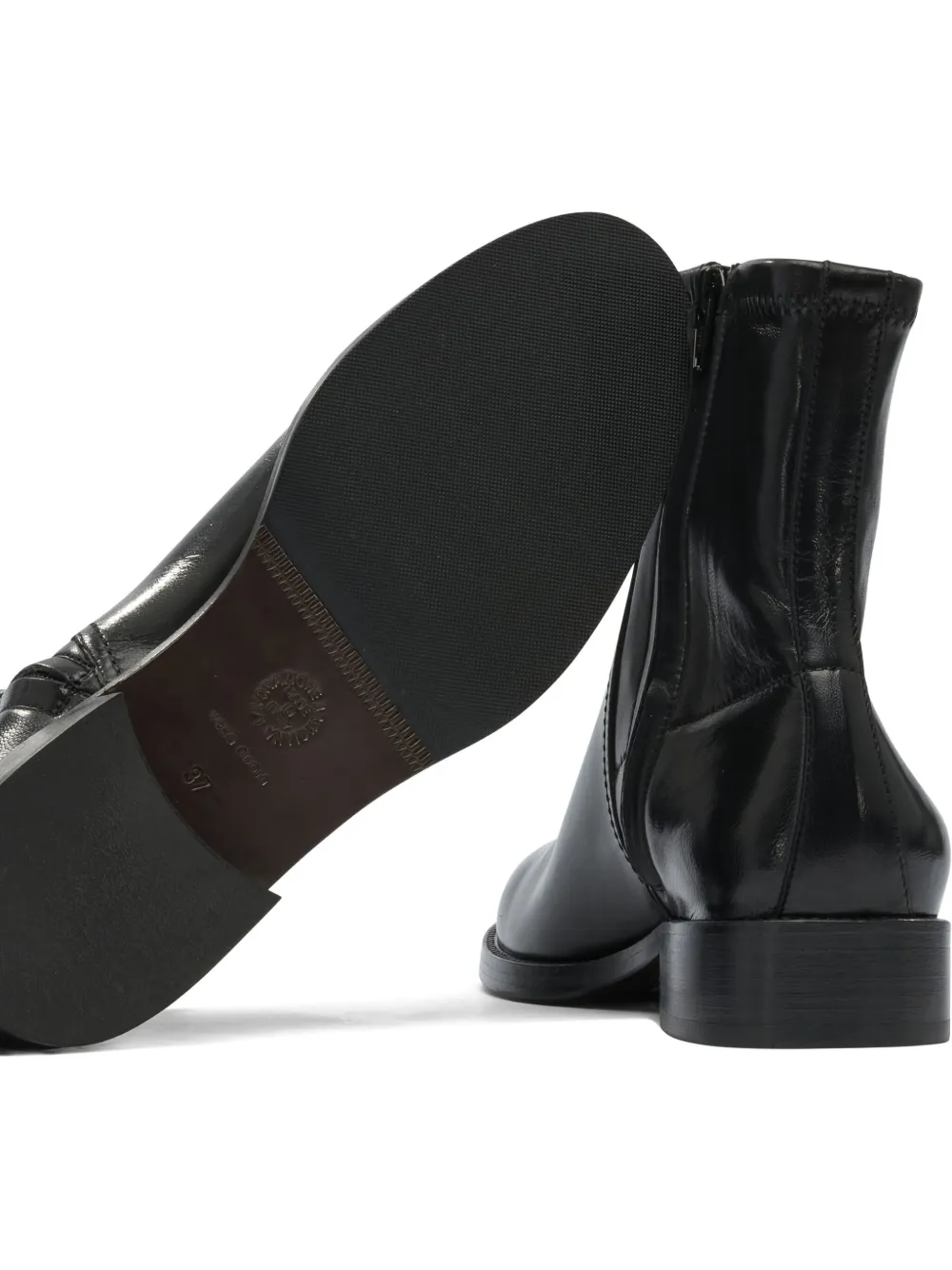 Maretto leather zip boots Black
