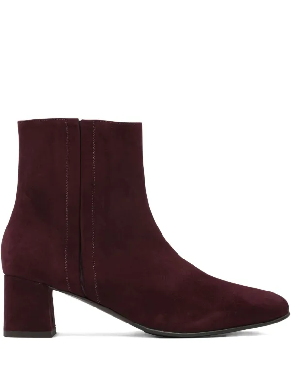 Maretto Suede block-heel Ankle Boots Red FARFETCH IN