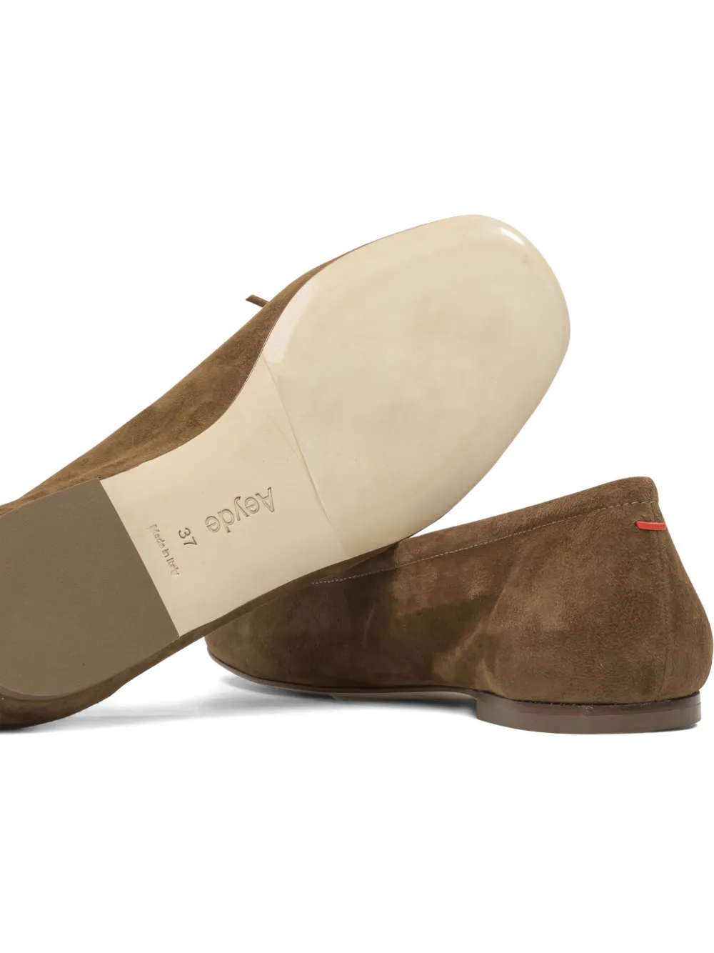 Aeyde Delfina suede bow ballet flats Brown