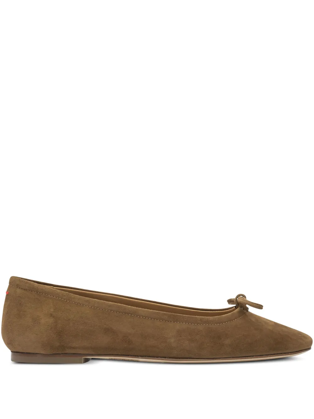 Aeyde Delfina suede bow ballet flats Brown