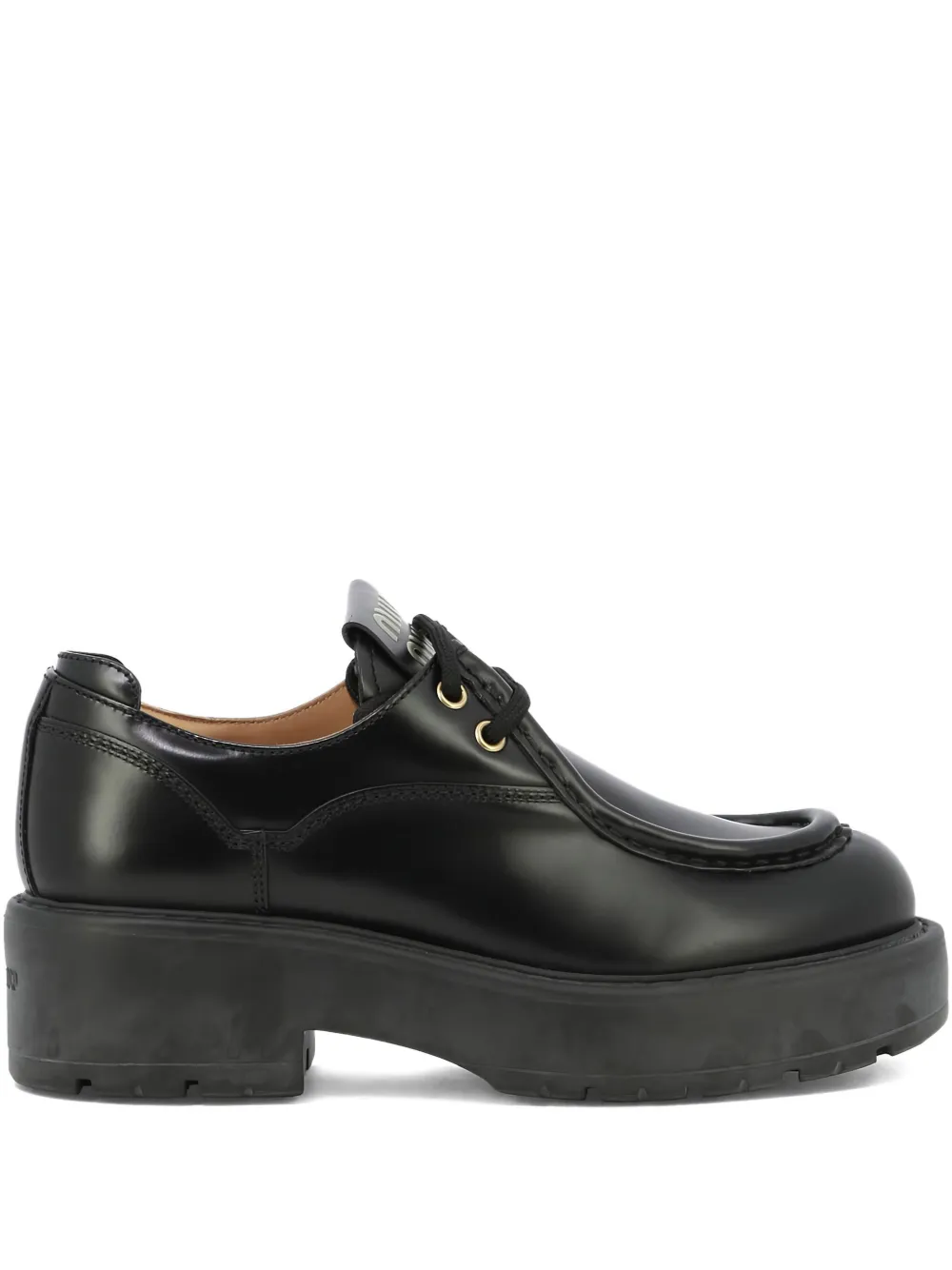 Miu Miu 55mm platform lace-up shoes - BLACK
