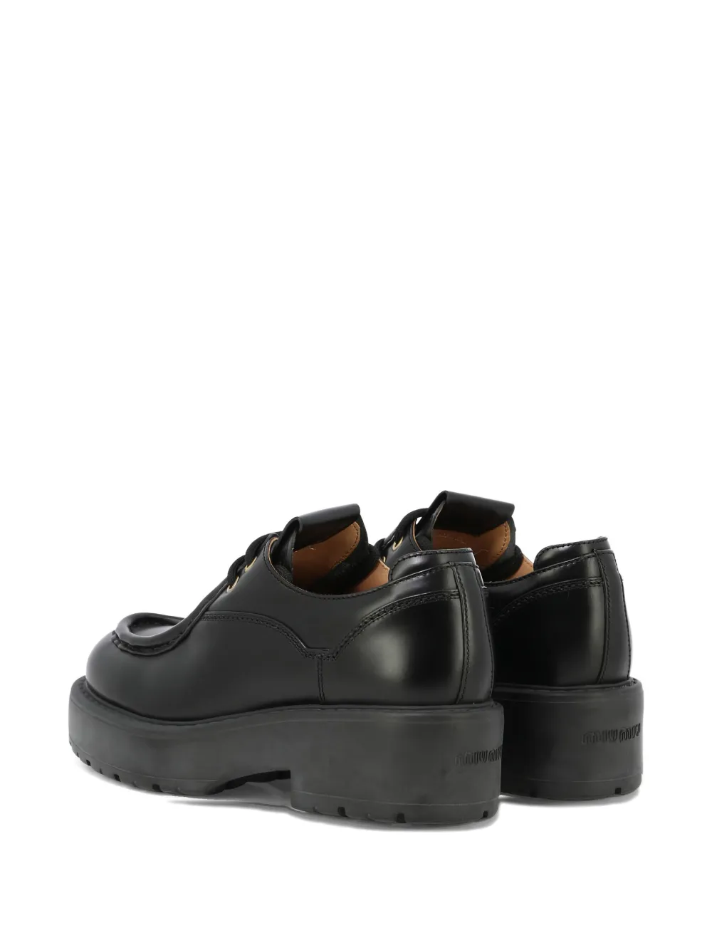 Miu 55 mm veterschoenen met plateauzool BLACK