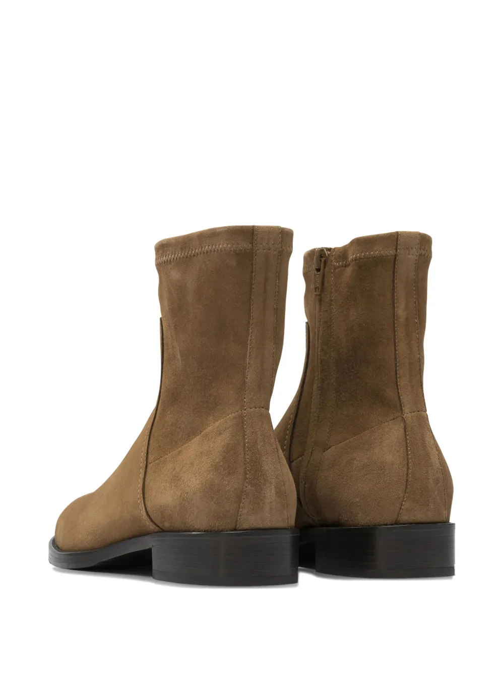 Maretto zip-detail suede ankle boots Brown