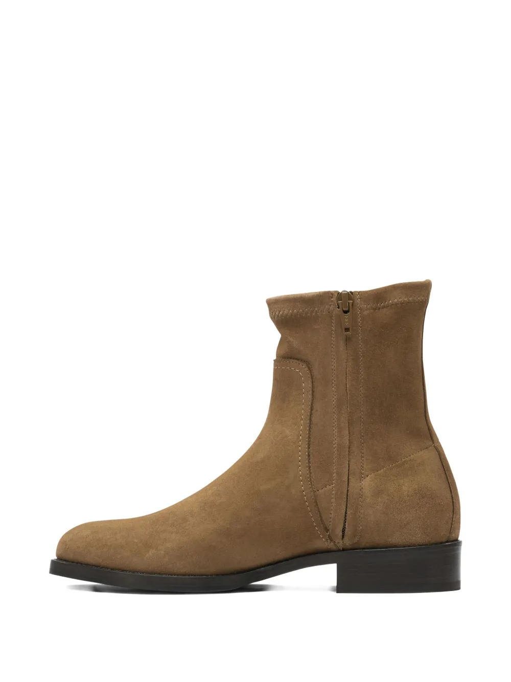 Maretto zip-detail suede ankle boots Brown