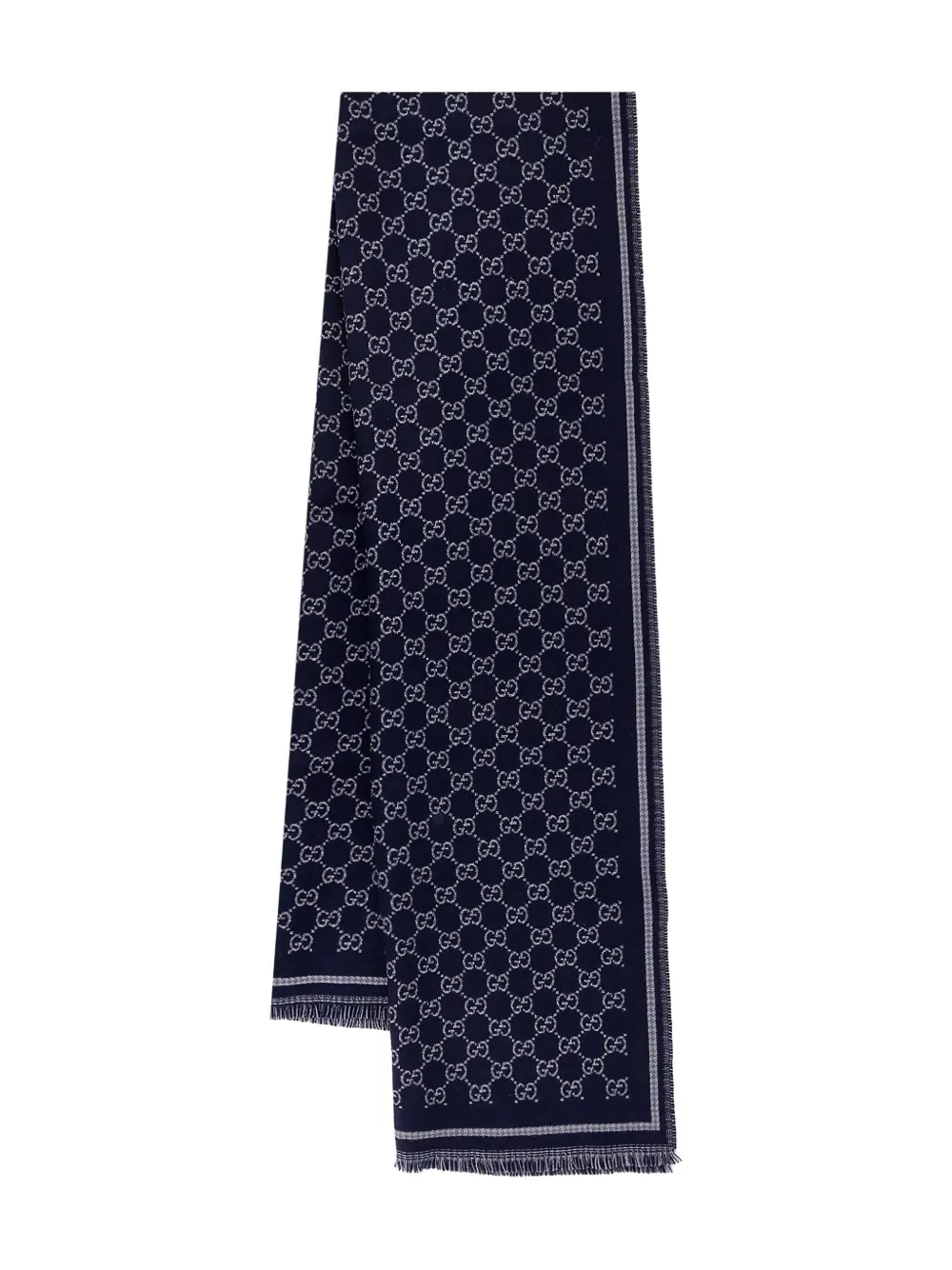 Gucci Fashionable Scarf Reversible Fringed Edges In Blue