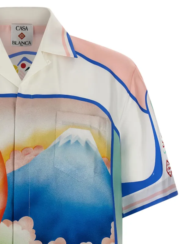 Casablanca Fuji Dream camp-collar Shirt | White | FARFETCH