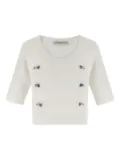 Alessandra Rich embroidered sweater - White